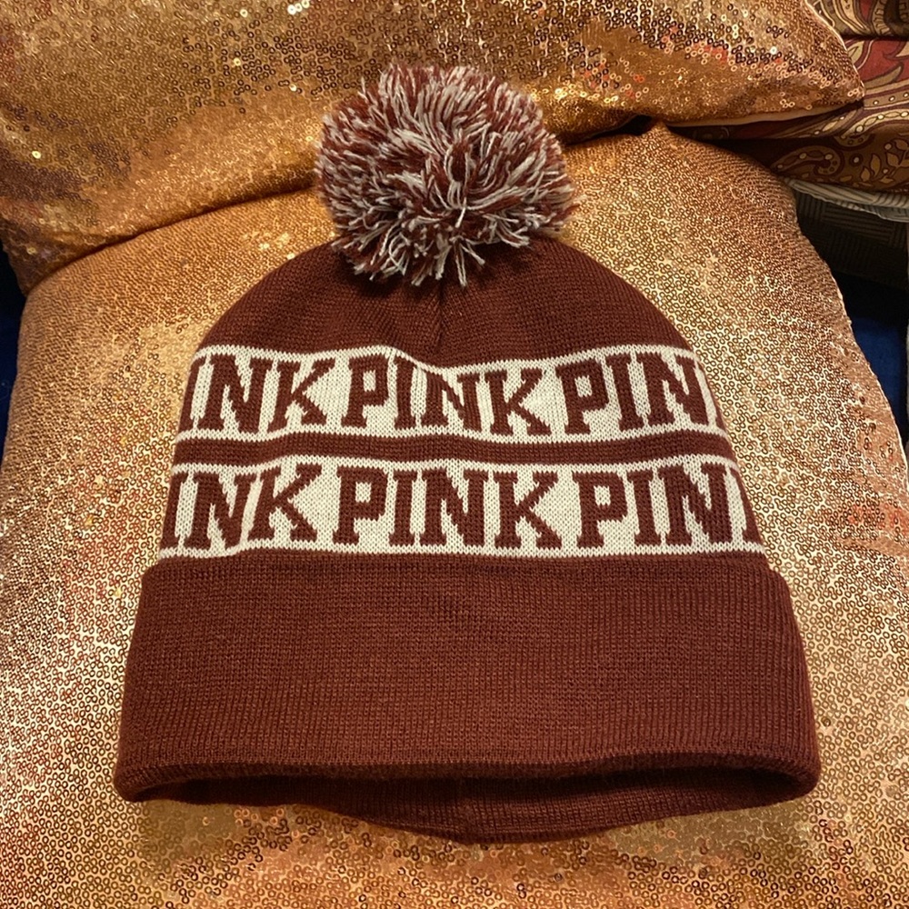 NWOT Victoria’s Secret PINK burgundy winter hat